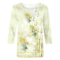 Qilakog ženske ljetne majice Plus majice modne kravate boho cvjetni ispisani labavi majica rukava bluza