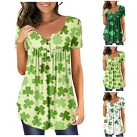 Zelena majica kratkih rukava Žene St Patricks Dan majica za žene Ljeto Ležerne prilike plus veličine