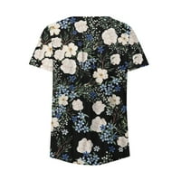 Idoravanske ženske vrhove čišćenje ljeta Ženska modna tiskana Ležerna V-izrez kratki rukav labav bluza