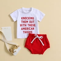 Toddler Boys Girls Kratki rukav Pismo tiskane majice Tors Hotsas Outfits Baby Fashion Dnevno odjeća