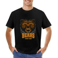 Medvjedi sportski tim muške grafičke majice Vintage kratki rukav sportski tee crni s