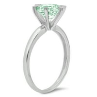 3CT okrugli rez zeleni simulirani dijamant 18k Bijelo zlato Graviranje Izjava bridalne godišnjice Angažovanje