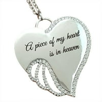 * A mog srca je u nebeskoj ljubavi Diamond Angel Feather Legura PrivjesakColor nasumična ogrlica za