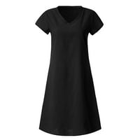 Haljine Roliyen Plus za žene kratki rukav V-izrez Ljeto stil Feminino Vestido majica Pamuk Casual Plus