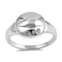 Visok poljski sjaj Clear Cubic cirkonijski prsten. Sterling Silver Band White nakit Ženski veličine