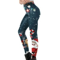 Hvyesh Ženski božićni print Stretch gamaše Lagana temmska kontrola visoka struka Casual Butt Lift Stretchy
