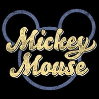 Boy's Mickey & Friends Mickey Mouse u nevolji s silueta Grafički tee crni veliki