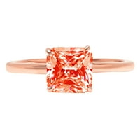 2.5ct Asscher Cred Simulirani dijamant 18K ružičastog godišnjice ružičastog angažovanog prstena veličine
