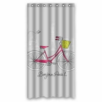 Jahanje biciklom u stilu Romantična Paris Razglednica Vodootporna poliesterska tkanina za tuširanje
