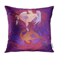 Angel i Demon Pinup Nouveau eklektični zamršeni detaljni detaljni poklopac jastuka za valentinski jastuk
