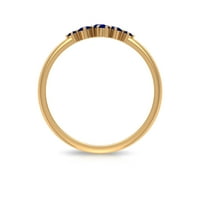 0. CT Blue Sapphire i Zlatni prsten, klaster Obećaj prstenovi za žene, Sapphire Promise Ring, 14k žuto