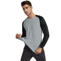 Kali_store muns golf majice muške majice na vrhu tanke majica sa čvrstim bojama sa džepom sive, xl