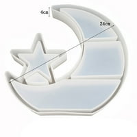 Dezsed Silikonski DIY STAR Nakit Organizator silikonskih kalupa Crucent displej stoji na klirensu bijeli