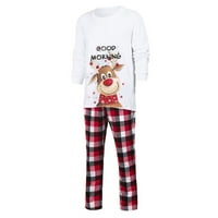 Wsevypo božićne jelene Print Family Xmas Pijamas Podudaranje djece Nightwears Sets