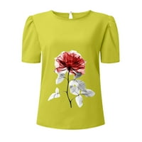 Womens Fomple Clow crew cvijet od tiskane majice Top Casual Slim Majice Tee bluza Žene Žene Ljetne košulje