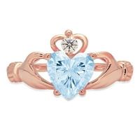 1.06ct Heart Cut plavi simulirani dijamant 18k ružičasto zlato graviranje izjava godišnjica Angažovanost