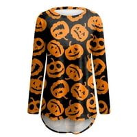 Strugten ženska casual moda Halloween Print dugih rukava srednje dužine TOP bluza