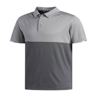 Adidas Golf Muška klimahill Heather Block Polo Golf košulja, srednje siva crna -