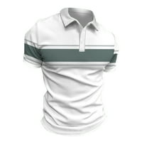 Muška košulja Muška košulja Golf Majica Retro Color Contrast Vanjska rukava Kratki rukavi Dugme-Down