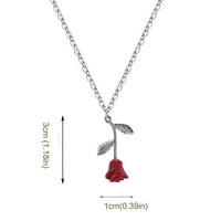 Miyuaadkai ogrlice ulje žene ruže privjesak s tri-crvene ogrlice za ogrlice nakita Privjesci Nakit b