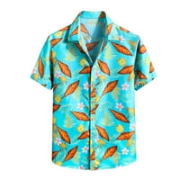 Muške haljine majice Muške ljetne havajske velike veličine rever ispisanog otkazišta casual labave majice