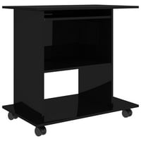 Loewten računarski stol visoki sjaj crni 31.5 x19.7 x29.5 inženjerirano drvo