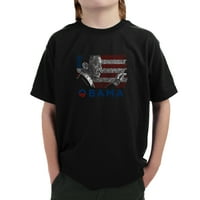 Majica riječi pop umjetnosti dječaka - barack Obama - svi tekstovi u Americi