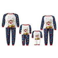 Hirigin Božićna porodica koja odgovara Pajamas odijelo za odrasle djeca s dugih rukava Elk tisak + svjetla