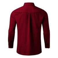Muške kancelarijske košulje COLL Color-down ovratnik dugih rukava Ležerni jesen džepni džep bluza odjeća