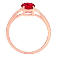 1.0ct ovalni rez crveni simulirani ruby ​​18k ružičasta ruža zlato ugraviranje egraviranje bridalnih