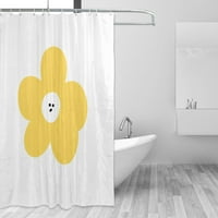Vodootporna kupaonica za zavjese od tuš kabine, žuta crtana cvijeća za zavjese za tuširanje set s kukama,