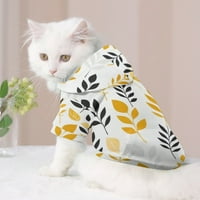 Džemper za kućne ljubimce Mekani komforan i Havaii stilski dukseri za male pse mačke sa žutim uzorkom