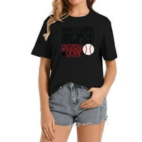 Bejzbol sestra majica Žene smiješno pismo Ispiši Ba trendi i udobna ženska majica - grafički stil