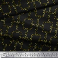 Soimoi crna pamučna kambrična tkaninska tkaninska listovi i geometrijski otisci tkanine širom dvorišta
