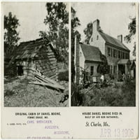 Kabina Daniel Boone i kuća u kojoj je umro Print Mary Evans Grenville Collins Collection