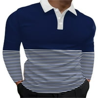 Colisha Men Polo majica reverl vrat bluza za bluzu Specenirani vrhovi Atletski golf dugih rukava Stil
