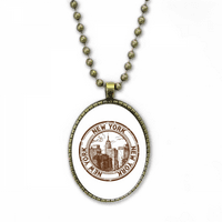 Amerika New York Classic Country City ogrlica Vintage lančana perla na navalu Zbirka nakita