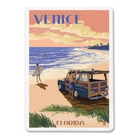 Venecija, Florida, Woody na plaži, Lantern Press, Premium igraće karte, kartonski paluba s jokerima,