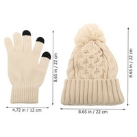 Podesite zimske šalske rukavice postavljene toplim pletenim paljenjem obilja i mittens zimski set