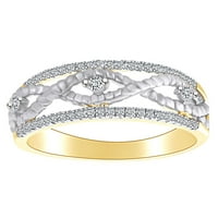 Carat Okrugli oblik Bijeli prirodni dijamantski beskonačnost Swirl prsten 10k dva tona čvrstog žutog