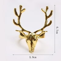 Set držača salveta od jelena - Multi-funkcijski metalni Xmas prstenovi za tablice zvona za ukrašavanje