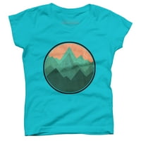 Nazubljene planine Djevojke Ocean Blue Graphic Tee - Dizajn ljudi M