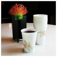 9oz čašica za papir za jednokratnu upotrebu za jednokratnu upotrebu hladnog pića i vrući kafe cvjetni
