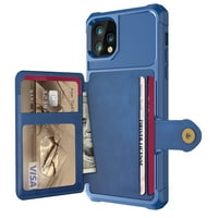 Case iPhone Plus novčanik, iPhone plus kućište, otporni na gumeni nosač karata Wallet PU kožna futrola