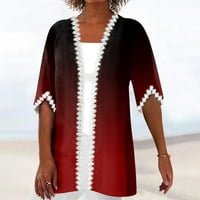 Amousa ženska bluza za bluza za bluzu, kasni rukav na pola duljine Ležerne prilike za praznične praznike