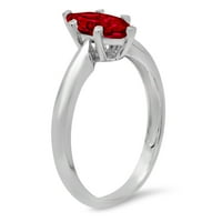 1CT Marquise Cut Red Natural Garnet 18k bijelo zlato Angažovanje prstena veličine 9,75