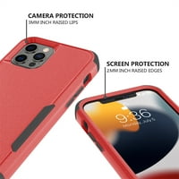 Za iPhone pro max, 6,7 hibridni udarni gumeni papir mekani TPU Hard Pcback futrola, crvena crna