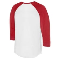 Ženska malena repa bijela crvena Cincinnati Reds Caleb 3 majica sa 4 rukava