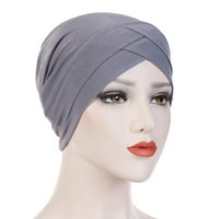 Miluxas Clearence Women Solid India Hat Musliman Ruffle Chemo Beanie Turban Wrap CAP
