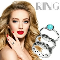 Tri vintage prstena tirkizni prstenovi za žene